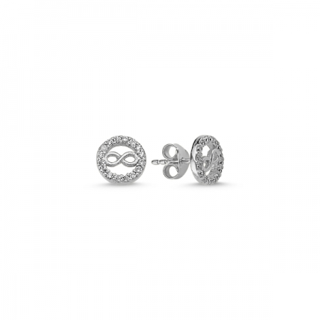 Cercei argint 925 rodiat cu simbolul infinit si zirconii albe - Infinite You ETU0030 [0]